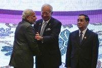 Najib Razak, Narendra Modi, Thongsing Thammavong