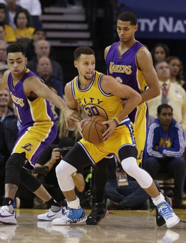 Stephen Curry, D'Angelo Russell, Jordan Clarkson