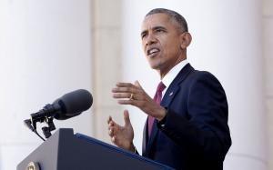 At Arlington Cemetery, Obama says vets are 'ready to serve' private sector