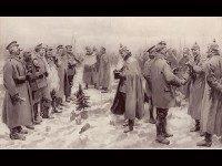 Originally published in The Illustrated London News, January 9, 1915.

The Illustrated London News's illustration of the Christmas Truce: "British and German Soldiers Arm-in-Arm Exchanging Headgear: A Christmas Truce between Opposing Trenches" The subcaption reads "Saxons and Anglo-Saxons fraternising on the field of battle at the season of peace and goodwill: Officers and men from the German and British trenches meet and greet one another—A German officer photographing a group of foes and friends."