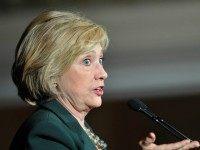 Democratic Presidential Candidate Hillary Rodham Clinton speaks at a Town Hall rally at Sokol Auditorium December 16, 2015 in Omaha, Nebraska. Clinton was joined onstage by Billionaire Businessman Warren Buffett. (Photo by