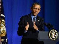 President of the United States of America, Barack Obama makes a speech during A Press Conference on December 1, 2015 in Paris, France. (Photo by
