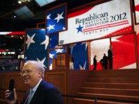 Karl Rove, former Deputy Chief of Staff and Senior Policy Advisor to U.S. President George W. Bush, walks on the floor before the start of the second day of the Republican National Convention at the Tampa Bay Times Forum on August 28, 2012 in Tampa, Florida. Today is the first full session of the RNC after the start was delayed due to Tropical Storm Isaac. (Photo by