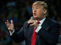 Republican presidential candidate Donald Trump speaks to the crowd at town hall meeting Saturday, December 12, 2015 in Aiken, South Carolina. The South Carolina Republican primary is scheduled for February 20, 2016. (Photo by