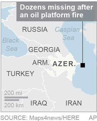 AZERBAIJAN OIL RIG FIRE