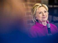 CLINTON, IOWA - JANUARY 23: Democratic presidential candidate Hillary Clinton speaks at a campaign organizing event at Eagle Heights Elementary on January 23, 2016 in Clinton, IA. The Democratic and Republican Iowa Caucuses, the first step in nominating a presidential candidate from each party, will take place on February 1. (Photo by Brendan Hoffman/Getty Images) *** Local Caption *** Hillary Clinton