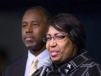 Candy Carson and her husband, Republican presidential candidate Ben Carson on November 22, 2015 in Wilton, Iowa.