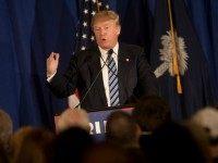 Republican presidential candidate Donald Trump speaks at a rally February 18, 2016 in Kiawah Island, South Carolina.