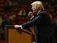 Republican presidential candidate Donald Trump speaks at a rally at the South Point Hotel & Casino on February 22, 2016 in Las Vegas, Nevada.