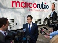 Republican presidential candidate Marco Rubio speaks to the media in Beaufort, South Carolina, February 16, 2016.