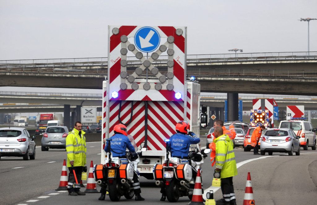 BRUSSELS, BELGIUM - MARCH 22: Highway access to Zaventem Bruxelles International Airport is closed following a series of terrorist attacks on March 22, 2016 in Brussels, Belgium. At least 13 people are though to have been killed after Brussels airport was hit by two explosions whilst a Metro station was also targeted. The attacks come just days after a key suspect in the Paris attacks, Salah Abdeslam, was captured in Brussels. (Photo by Sylvain Lefevre/Getty Images)