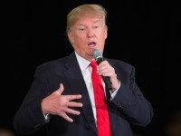 Republican presidential candidate Donald Trump speaks to guests during a campaign rally at the Radisson Paper Valley Hotel on March 30, 2016 in Appleton, Wisconsin. Wisconsin voters go to the polls for the state's primary on April 5. (Photo by