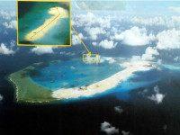Supplied photo taken April 12, 2015 shows Subi Reef in the South China Sea, where China has continued reclamation work to build an airstrip. China is asserting sovereignty over most of the South China Sea, which is also claimed in whole or in part by Taiwan, Vietnam, Brunei, Malaysia and the Philippines. (Photo by the Philippine military)(Kyodo via AP Images)