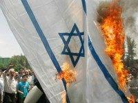 israeli flag burns