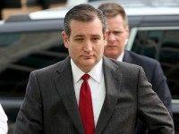 Republican presidential candidate Sen. Ted Cruz (R-TX) arrives to address the bombings in Brussels during remarks March 22, 2016 in Washington, DC.