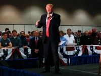 Republican presidential candidate Donald Trump speaks during a campaign event, Monday, April 4, 2016, in La Crosse, Wis