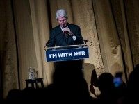 Former President Bill Clinton speaks at a fundraiser for his wife, Democratic presidential candidate Hillary Clinton, during a fundraiser at Radio City Music Hall on March 2, 2016 in New York City.