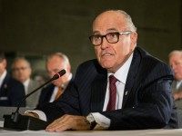 Former Mayor of New York City Rudy Giuliani testifies at a U.S. House of Representatives Committee on Homeland Security hearing at the National September 11 Memorial and Museum on September 8, 2015 in New York City.
