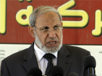Hamas leader Mahmoud Al-Zahar speakes during a press conference at the Legislative Council in Gaza City on July 7, 2011.
