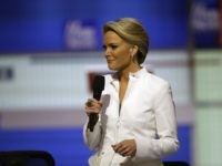 Moderator Megyn Kelly speaks before a Republican presidential primary debate at Fox Theatre, Thursday, March 3, 2016, in Detroit. (AP Photo/Carlos Osorio)
