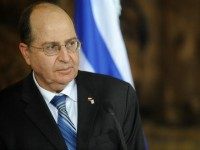 Israel's Vice-Premier and Strategic Affairs Minister Moshe Yaalon delivers a speech during a joint press conference with Czech Foreign Minister Karel Schwarzenberg (unseen) on November 24, 2011 in Prague.
