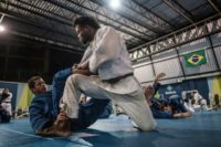 Congolese judoka Popole Misenga (R) is pushing to compete in the Rio Olympics as part of the Games' first stateless team
