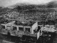 Wreckage of buildings in Hiroshima after the dropping of the atomic bomb (August 1945). (Photo by