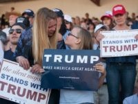 Supporters are seen during a Republican presidential candidate Donald Trump rally at the The Northwest Washington Fair and Event Center on May 7, 2016 in Lynden, Washington.