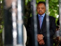 Reverend Jesse Jackson looks on during a ceremony at the Luxembourg Gardens to mark the anniversary of the abolition of slavery and to pay tribute to the victims of the slave trade, in Paris, on May 10, 2016