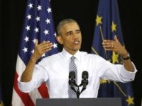 President Barack Obama gestures while speaking at the Concord Community High School Wednesday, June 1, 2016, in Elkhart, Ind.