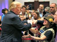 Trump Shakes Hands AP