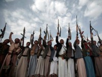 Tribesmen loyal to Houthi rebels hold their weapons during a gathering aimed at mobilizing more fighters into battlefronts in several Yemeni cities, in Sanaa, Yemen, Monday, June 20, 2016. Yemen's civil war has killed some 9,000 people since March 2015 — a third of them civilians, according to the United Nations. (AP Photo/Hani Mohammed)