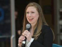 Chelsea Clinton, the daughter of Democratic presidential hopeful Hillary Clinton, campaigns for her mother in Silver Spring, Maryland on April 21, 2016