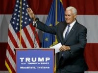 ndiana Gov. Mike Pence introduces Republican presidential candidate Donald Trump at a rally in Westfield, Ind., Tuesday, July 12, 2016. (