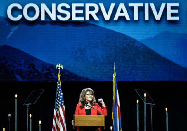 DENVER, CO - JULY 01: Former Alaska Governor and  2008 Republican Party nominee for Vice President Sarah Palin speaks at the 2016 Western Conservative Summit at the Colorado Convention Center on July 1, 2016 in Denver, Colorado. The Summit, being held July 1-3, is expected to attract more than 4,000 attendees. (Photo by Marc Piscotty/Getty Images)