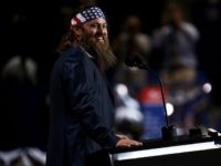 Television personality and CEO of Duck Commander, Willie Robertson speaks on the first day of the Republican National Convention on July 18, 2016 at the Quicken Loans Arena in Cleveland, Ohio. An estimated 50,000 people are expected in Cleveland, including hundreds of protesters and members of the media. The four-day Republican National Convention kicks off on July 18. (Photo by