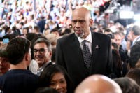 PHILADELPHIA, PA - JULY 28: Retired professional basketball player Kareem Abdul-Jabbar attends the fourth day of the Democratic National Convention at the Wells Fargo Center, July 28, 2016 in Philadelphia, Pennsylvania. Democratic presidential candidate Hillary Clinton received the number of votes needed to secure the party's nomination. An estimated 50,000 people are expected in Philadelphia, including hundreds of protesters and members of the media. The four-day Democratic National Convention kicked off July 25. (Photo by Jessica Kourkounis/Getty Images)