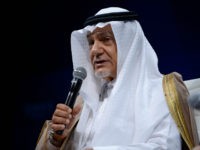 NEW YORK, NY - OCTOBER 02: Founder and trustee of the King Faisal Foundation as well as the Chairman of the King Faisal Centre for Research and Islamic Studies HRH Prince Turki Al-Faisal speaks on stage during the 2015 Concordia Summit at Grand Hyatt New York on October 2, 2015 in New York City. (Photo by Leigh Vogel/Getty Images for Concordia Summit)