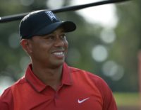 Tiger Woods looks on after the Quicken Loans National at Congressional Country Club in Bethesda, Maryland on June 26, 2016