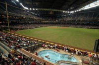 PHOENIX, AZ - JUNE 17: A general view of play during the game between the Arizona Diamondbacks and the Los Angeles Angels of Anaheim at Chase Field on June 17, 2015 in Phoenix, Arizona. (Photo by Matt Brown/Angels Baseball LP/Getty Images)