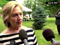 Clinton Lying to CNN in stripes