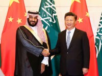BEIJING, CHINA - AUGUST 31: Saudi Arabia Deputy Crown Prince Mohammed bin Salman (L) and Chinese President Xi Jinping (R) shake hands during a meeting at the Diaoyutai State guest house on August 31, 2016 in Beijing, China. The deputy prince is meeting Chinese officials during his visit to boost bilateral ties between the two nations. (Photo by Rolex - Pool/Getty Images)