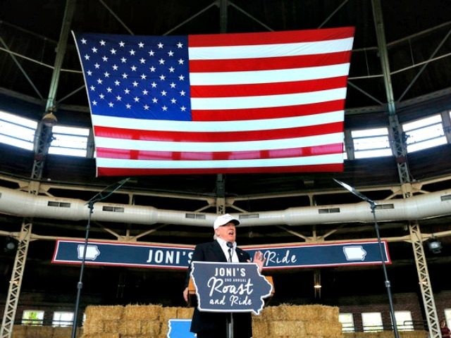Republican presidential candidate Donald Trump speaks at Joni's Roast and Ride, a fundraiser for a PAC, at the Iowa State Fairgrounds, in Des Moines, Iowa, Saturday, Aug. 27, 2016. (AP Photo/Gerald Herbert)