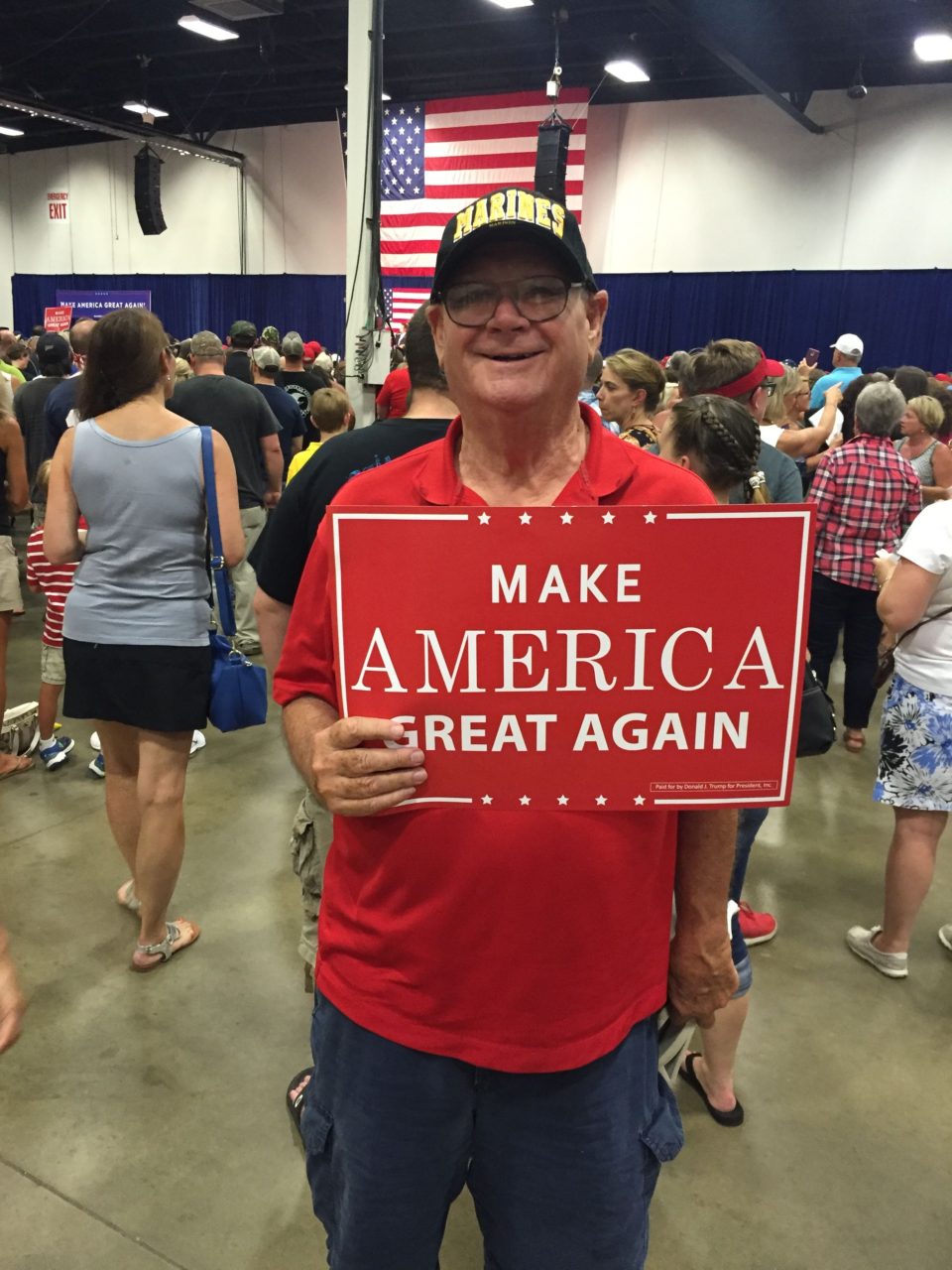 Man in Marine hat