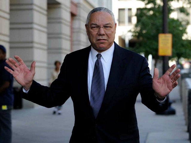 FILE - In this Oct. 10, 2008 file photo, former Secretary of State Colin Powell is seen in Washington. Powell says he sent Hillary Clinton a memo touting his use of a personal email account after she took over as the nation’s top diplomat in 2009. (AP Photo/Susan Walsh, File)