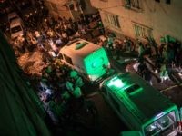 Ambulances arrive at site of an explosion on August 20, 2016 in Gaziantep following a late night militant attack on a wedding party in southeastern Turkey. The governor of Gaziantep said 22 people are dead and 94 injured in the late night militant attack. / AFP (Photo credit should read /AFP/Getty Images)