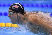 USA's Michael Phelps competes to win 200m butterfly Final during the Rio 2016 Olympic Games, on August 9
