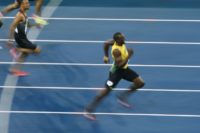 Jamaica's Usain Bolt approaches finish line in the 200m final during the Rio 2016 Olympic Games, on August 18