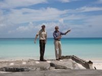 President Barack Obama and Marine National Monuments Superintendent Matt Brown visit Turtle Beach during a tour of Midway Atoll in the Papahanaumokuakea Marine National Monument, Northwestern Hawaiian Islands, Thursday, Sept. 1, 2016.