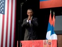 U.S. President Barack Obama bows to the audience after speaking at the Lao National Cultural Hall in Vientiane, Laos, Tuesday, Sept. 6, 2016.